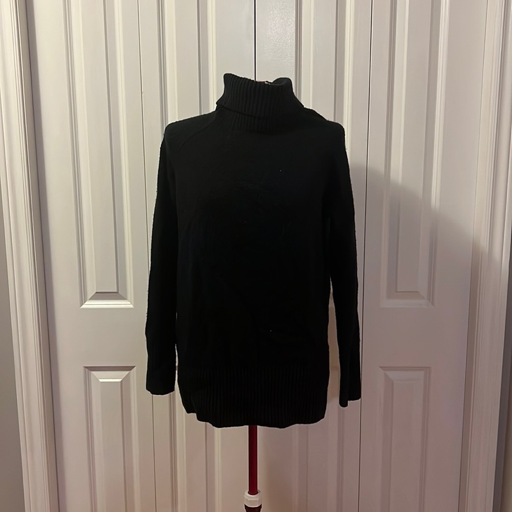 Wool blend, basic black turtleneck